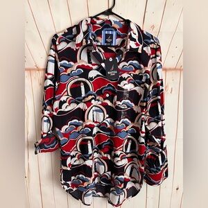 Nautica Red and Blue Patterned Shirt